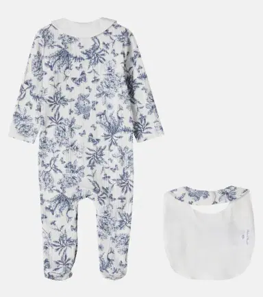 Tartine et Chocolat Floral cotton-blend onesie and bib set | Thumbnail 2