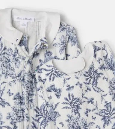 Tartine et Chocolat Floral cotton-blend onesie and bib set | Thumbnail 3