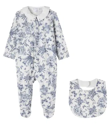 Tartine et Chocolat Floral cotton-blend onesie and bib set | Thumbnail 1