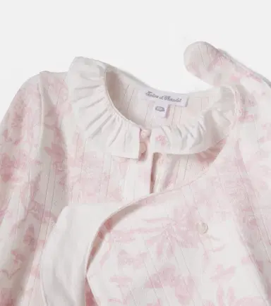 Tartine et Chocolat Floral cotton onesie and bib set | Thumbnail 2