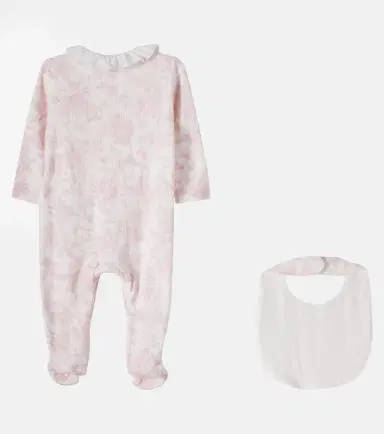 Tartine et Chocolat Floral cotton onesie and bib set | Thumbnail 3