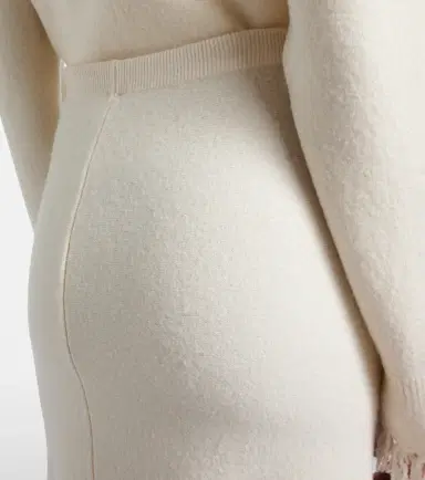 Bottega Veneta Fringed wool midi skirt | Thumbnail 3