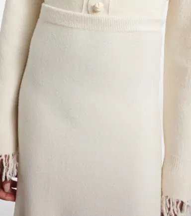 Bottega Veneta Fringed wool midi skirt | Thumbnail 6