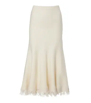 Bottega Veneta Fringed wool midi skirt | Thumbnail 1