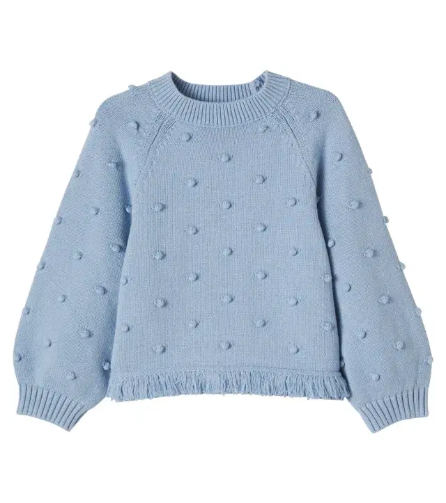 Stella McCartney Kids Fringed cotton and wool sweater