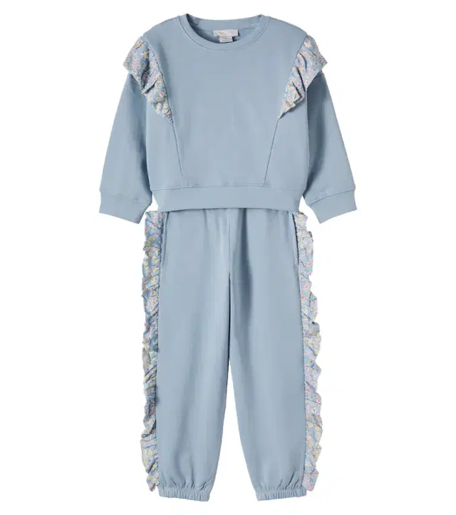Stella McCartney Kids Ruffled jersey sweatshirt and sweatpants set