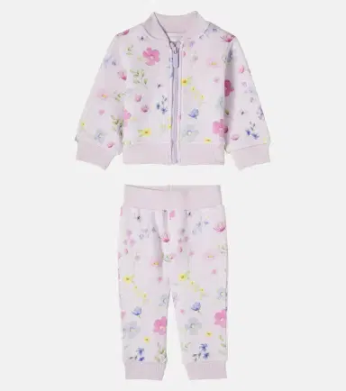 Monnalisa Baby floral cotton-blend sweatshirt and sweatpants set | Thumbnail 4