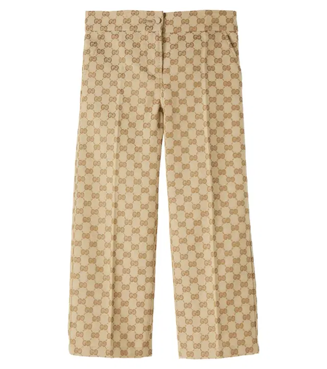 Gucci Kids GG cotton blend wide-leg pants