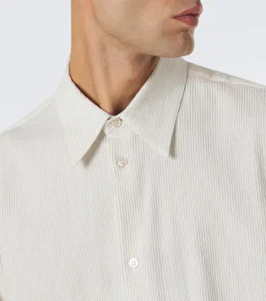 Studio Nicholson View striped cotton and linen shirt | Thumbnail 2