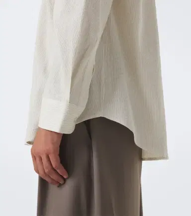 Studio Nicholson View striped cotton and linen shirt | Thumbnail 6