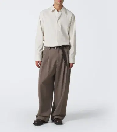Studio Nicholson View striped cotton and linen shirt | Thumbnail 7