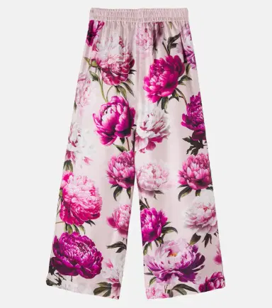 Dolce & Gabbana Kids Floral silk twill wide-leg pants | Thumbnail 2
