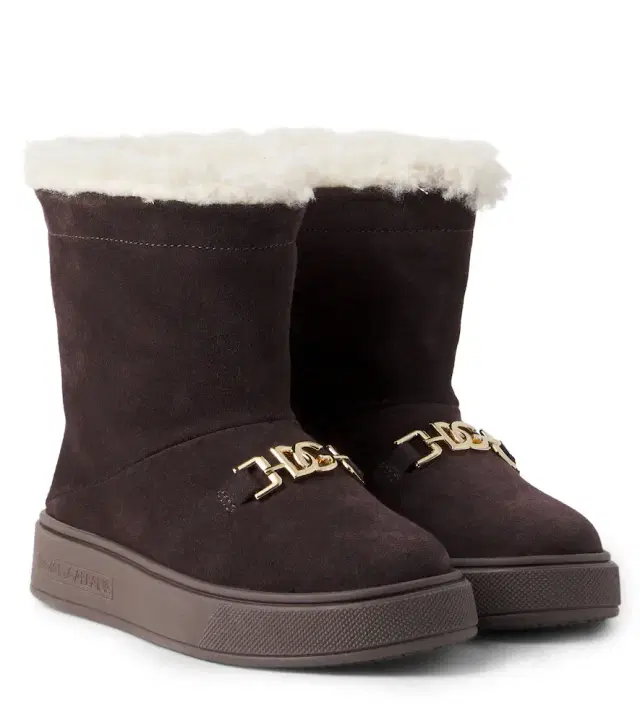 Dolce & Gabbana Kids DG shearling-lined suede boots