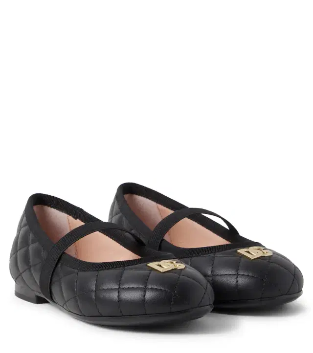 Dolce & Gabbana Kids DG quilted leather ballet flats
