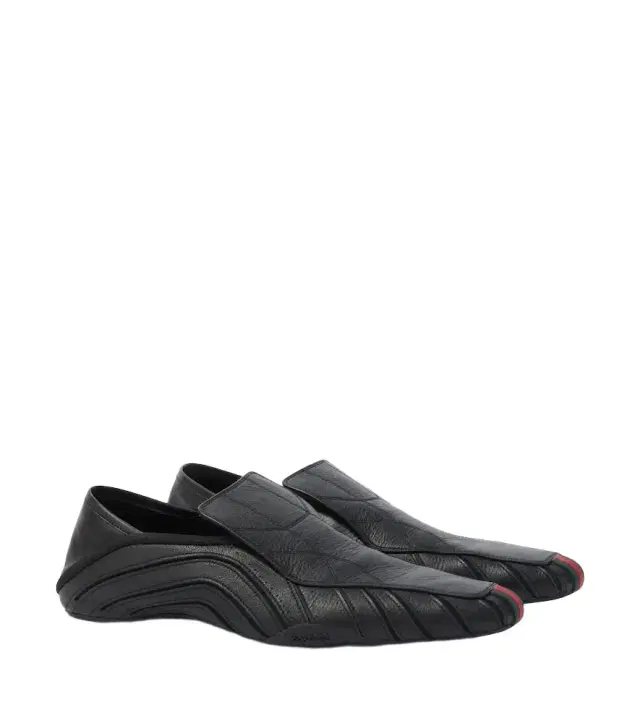 Gucci Mesh-trimmed leather loafers