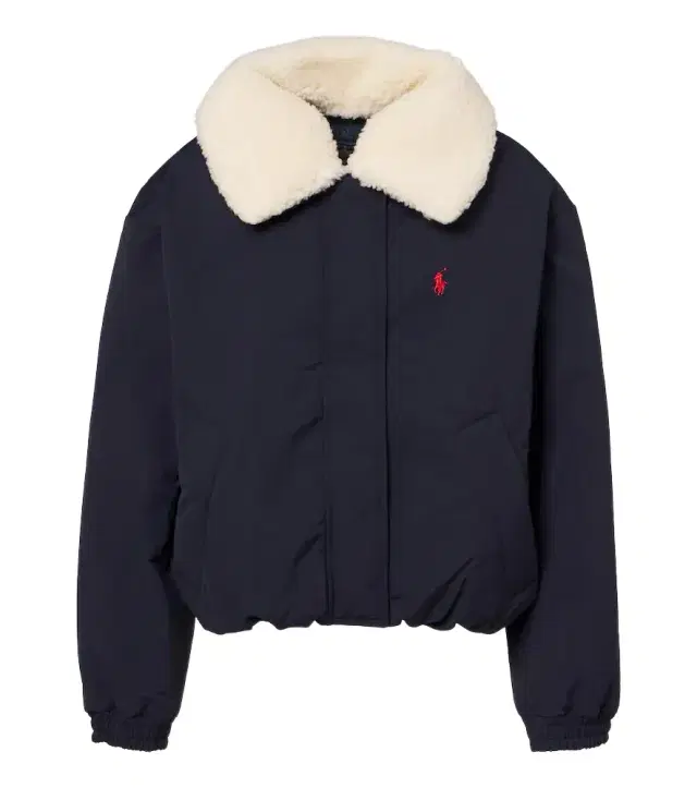 Teddy-trimmed technical down jacket
