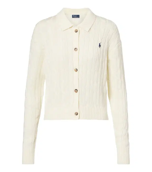 Cable-knit cotton cardigan