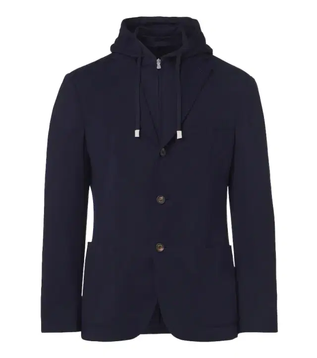 Eleventy Hooded layered wool blazer