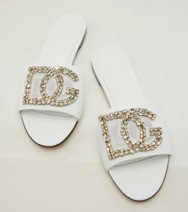 Dolce & Gabbana DG embellished leather slides | Thumbnail 3