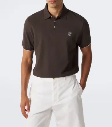 Brunello Cucinelli Logo cotton piqué polo shirt | Thumbnail 2