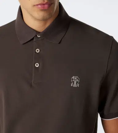 Brunello Cucinelli Logo cotton piqué polo shirt | Thumbnail 6