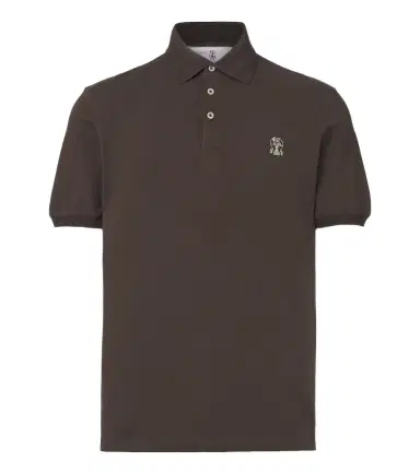 Brunello Cucinelli Logo cotton piqué polo shirt | Thumbnail 1