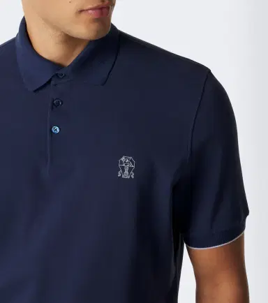Brunello Cucinelli Logo cotton piqué polo shirt | Thumbnail 2