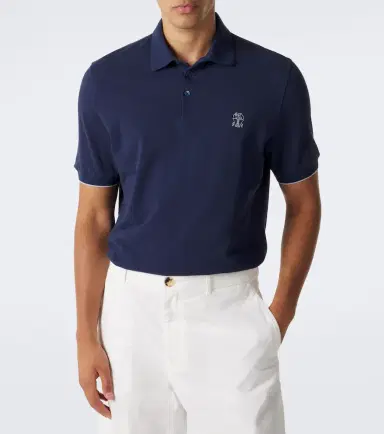 Brunello Cucinelli Logo cotton piqué polo shirt | Thumbnail 6