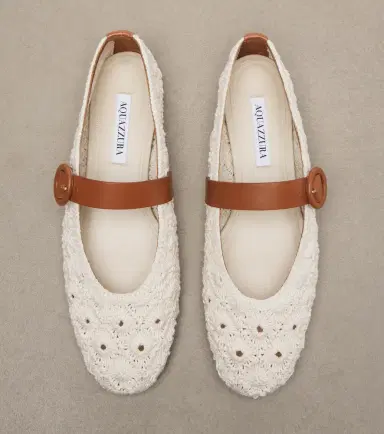 Aquazzura Loom macramé Mary Jane flats | Thumbnail 4