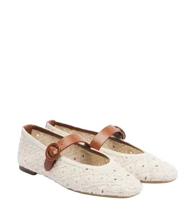 Aquazzura Loom macramé Mary Jane flats | Thumbnail 1