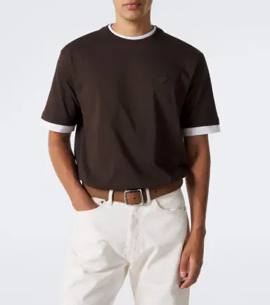Prada Layered cotton jersey T-shirt | Thumbnail 2