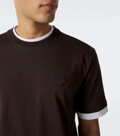 Prada Layered cotton jersey T-shirt | Thumbnail 4