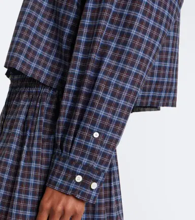 Miu Miu Logo plaid cotton shirt | Thumbnail 2 Miu Miu Logo plaid cotton shirt | Thumbnail 2