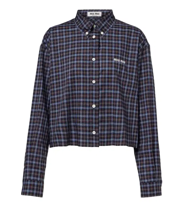 Logo plaid cotton shirt