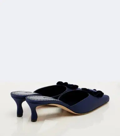Manolo Blahnik Caulon floral-appliqué silk satin mules | Thumbnail 2 Manolo Blahnik Caulon floral-appliqué silk satin mules | Thumbnail 2