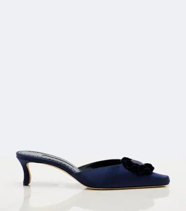 Manolo Blahnik Caulon floral-appliqué silk satin mules | Thumbnail 3 Manolo Blahnik Caulon floral-appliqué silk satin mules | Thumbnail 3