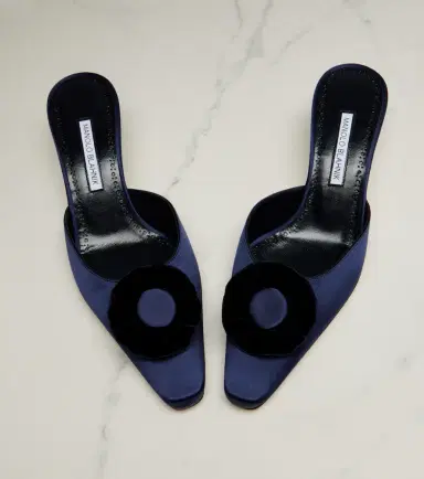 Manolo Blahnik Caulon floral-appliqué silk satin mules | Thumbnail 4 Manolo Blahnik Caulon floral-appliqué silk satin mules | Thumbnail 4