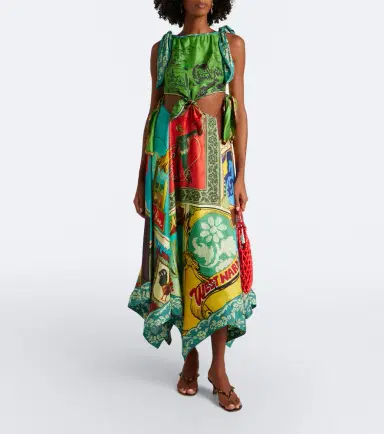 ALÉMAIS Alémais Ace cutout printed silk midi dress | Thumbnail 3 ALÉMAIS Alémais Ace cutout printed silk midi dress | Thumbnail 3