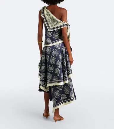 ALÉMAIS Alémais Banderra asymmetric floral silk midi dress | Thumbnail 6 ALÉMAIS Alémais Banderra asymmetric floral silk midi dress | Thumbnail 6
