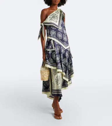 ALÉMAIS Alémais Banderra asymmetric floral silk midi dress | Thumbnail 7 ALÉMAIS Alémais Banderra asymmetric floral silk midi dress | Thumbnail 7