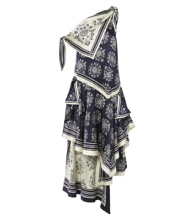 Alemais Alémais Banderra asymmetric floral silk midi dress