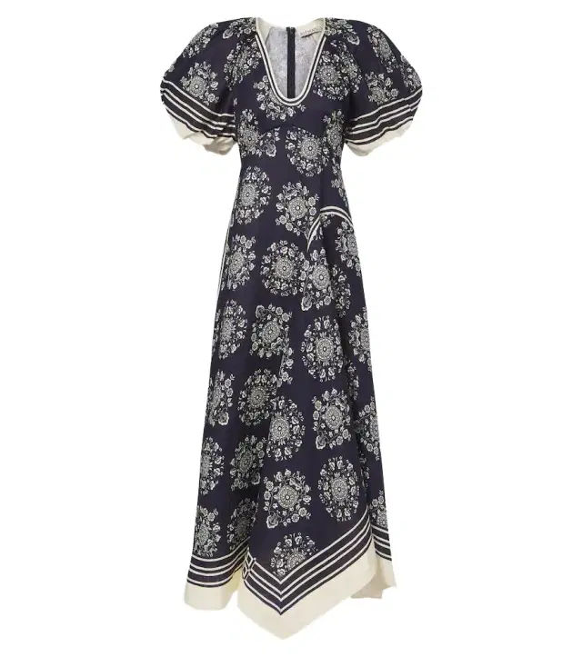 Alemais Alémais Banderra floral linen midi dress