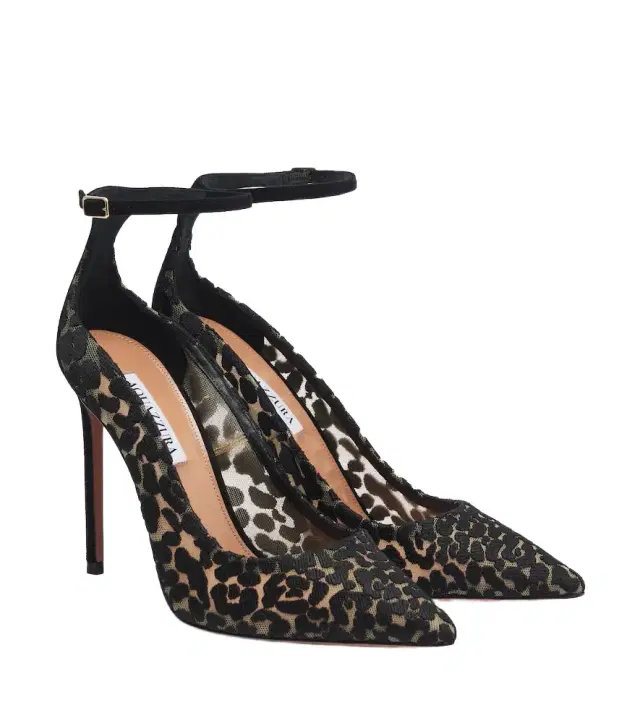 Aquazzura Panthera leopard-print mesh pumps