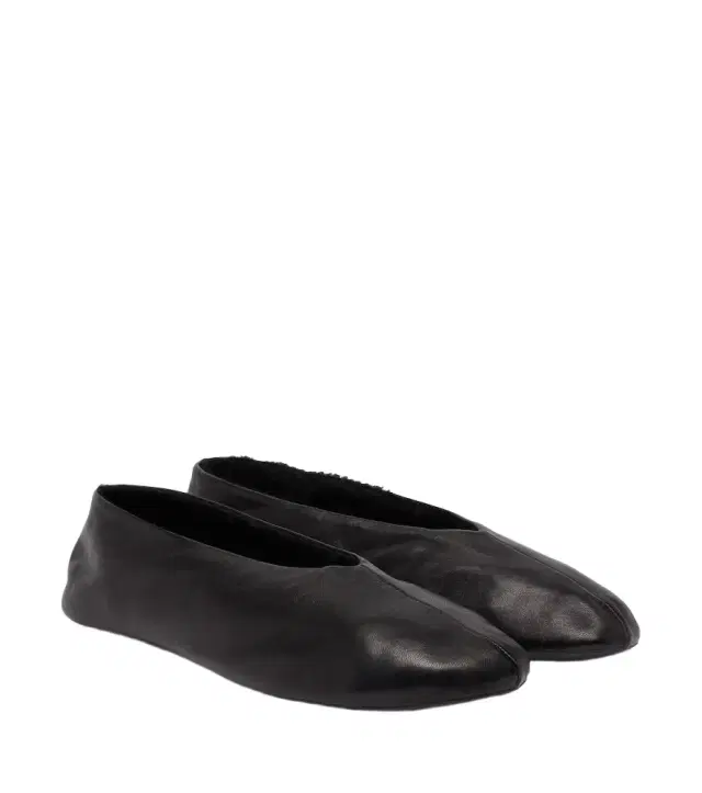 The Row Stella shearling-trimmed leather ballet flats