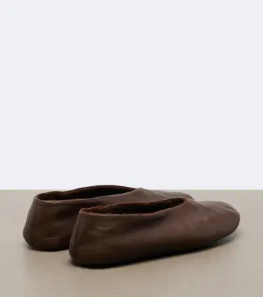 The Row Stella shearling-trimmed leather ballet flats | Thumbnail 2 The Row Stella shearling-trimmed leather ballet flats | Thumbnail 2