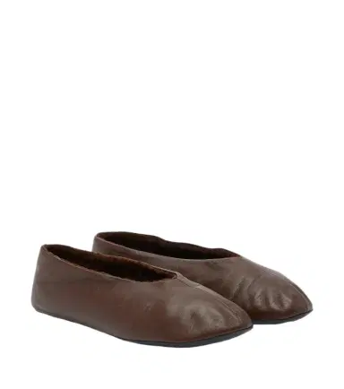 The Row Stella shearling-trimmed leather ballet flats | Thumbnail 1 The Row Stella shearling-trimmed leather ballet flats | Thumbnail 1