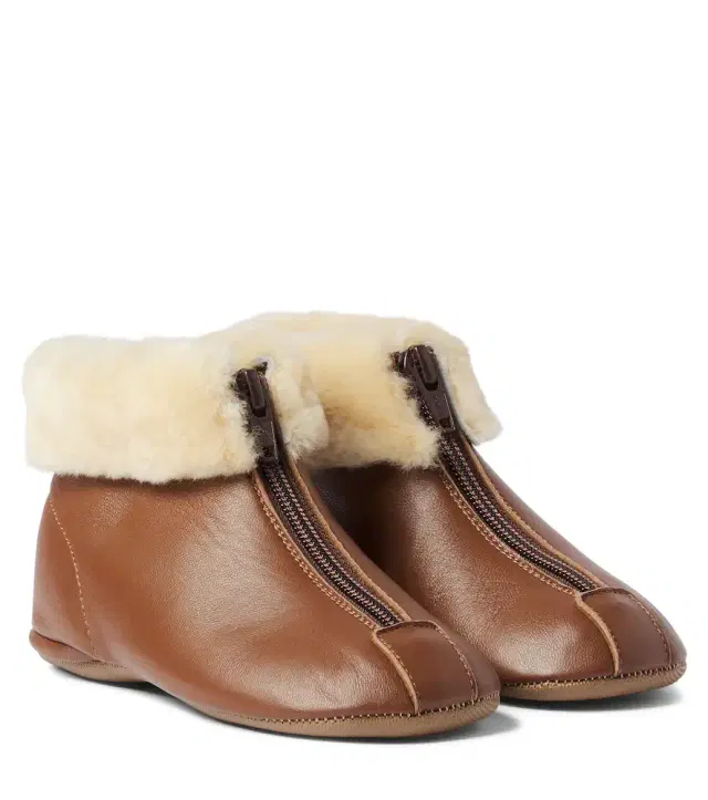 PePe PèPè Glace shearling-trimmed leather ankle boots