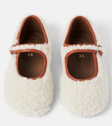 PePe PèPè Leather-trimmed shearling ballet flats | Thumbnail 3 PePe PèPè Leather-trimmed shearling ballet flats | Thumbnail 3
