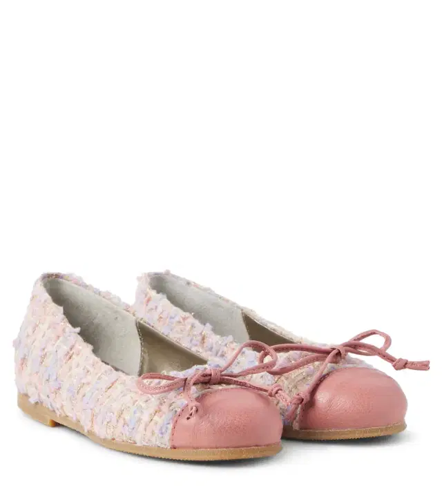 PePe PèPè Leather-trimmed bouclé ballet flats