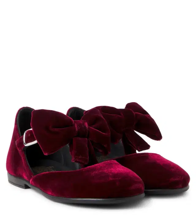 PePe PèPè Bow-detail velvet ballet flats